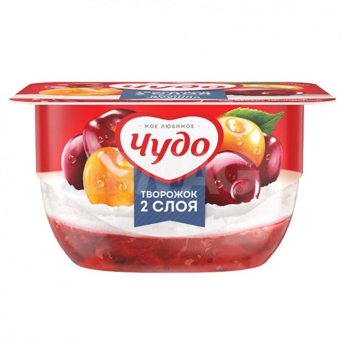Чудо творожок 2 слоя. вишня-черешня 100 г