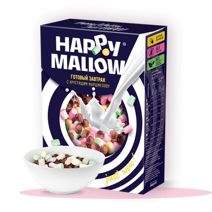 Готовый завтрак happy mallow с хрустящим маршмеллоу 240 г