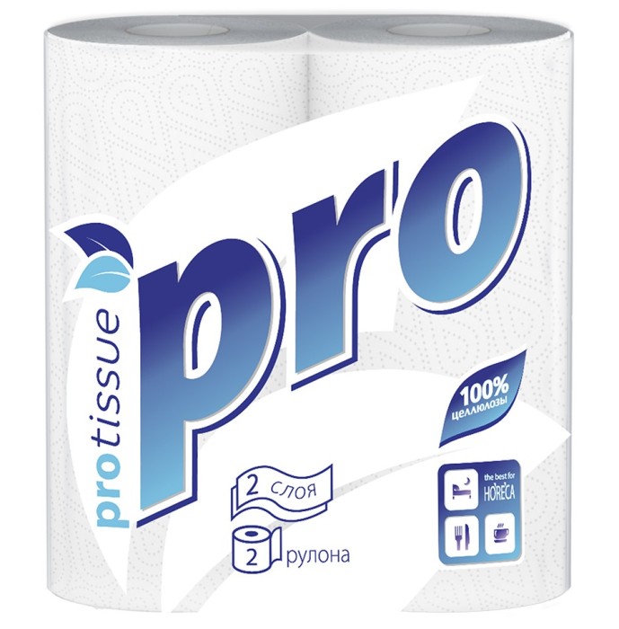 Полотенца бумажные рулонные 2 слоя/2 рулона PROtissue