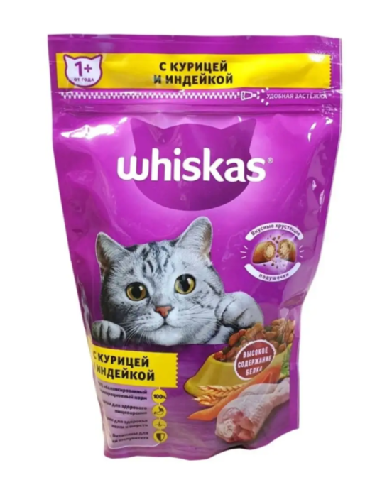 Whiskas сухой корм курица-индейка 350 г