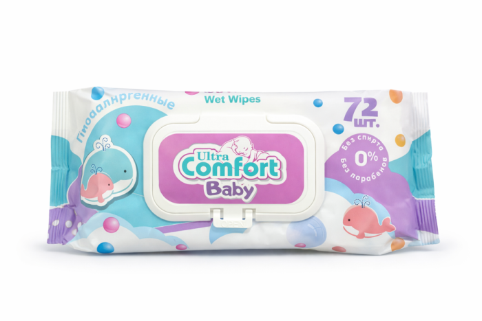 Влажные салфетки Ultra comfort  Angel-Baby кит 72 шт