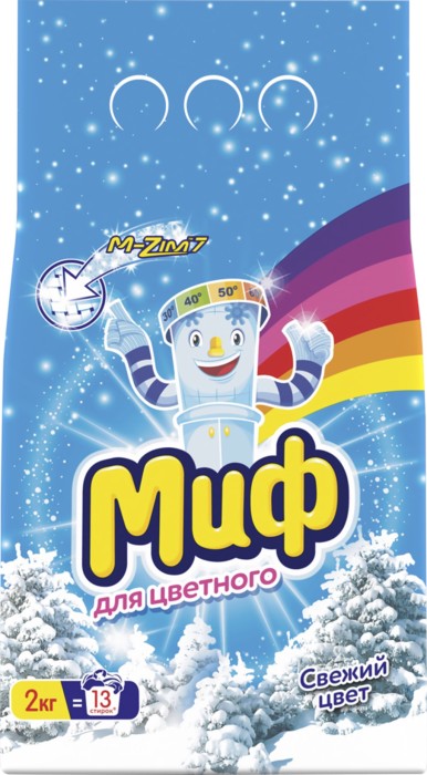 Порошок Миф автомат морозная свежесть 2 кг.