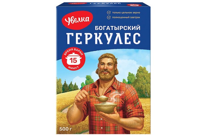 Геркулес Богатырский Увелка 500 г. 15 мин. варки