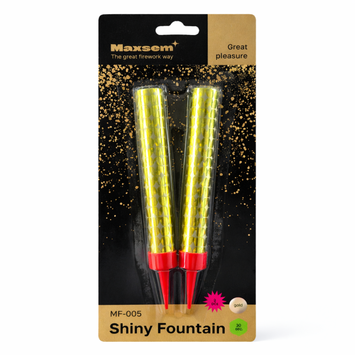 Свеча Фонтан настольный для торта 2 шт 30 сек. (Gold)