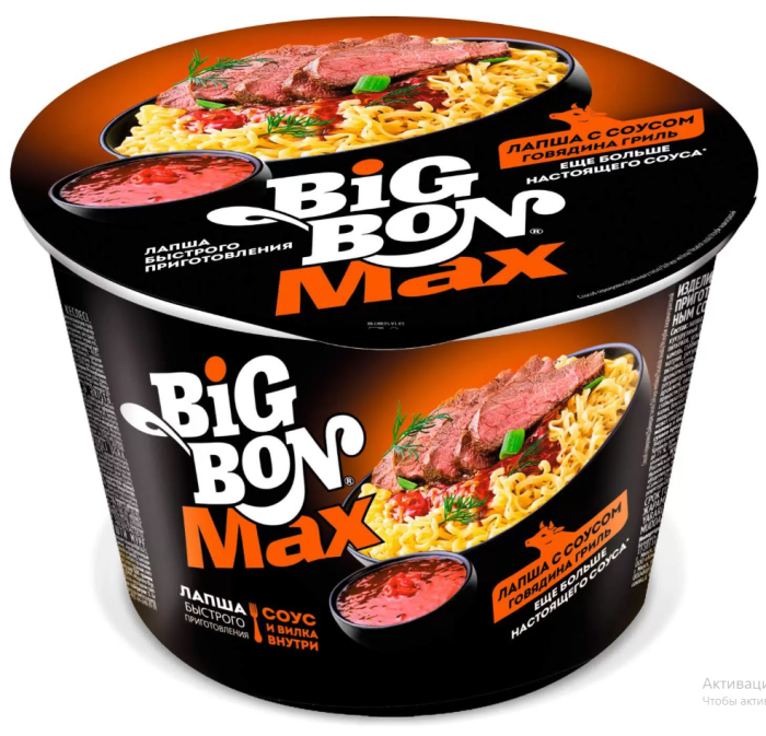 Big Bon Лапша с соусом Говядина-гриль 95 г.