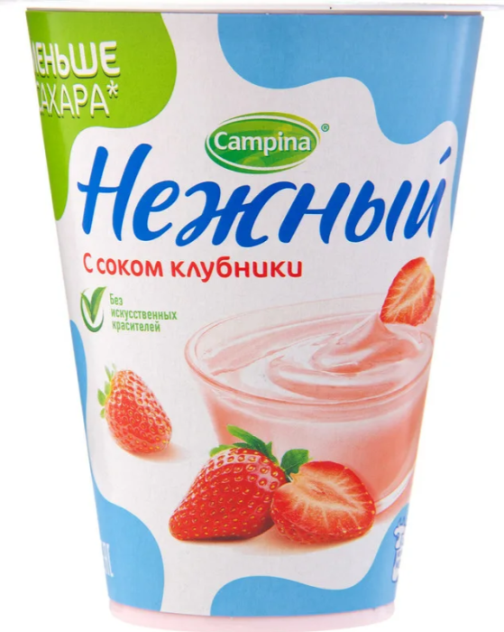 Йогурт Нежный Клубничный 1,2% 320 г.